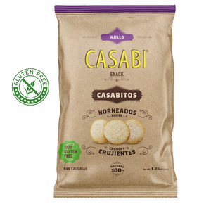 Casabe Al Ajillo Casabi Snack: ¡El sabor tradicional dominicano con un toque de ajo!